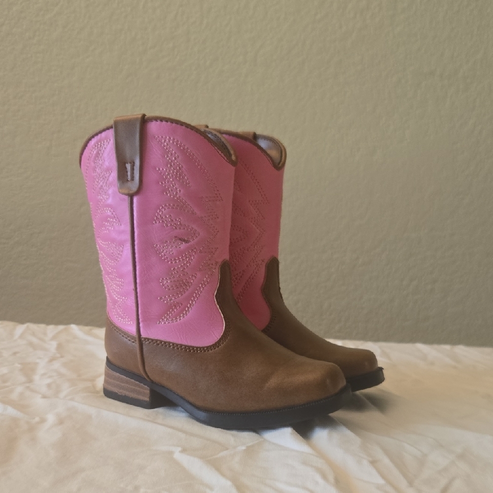 SOLD Pink and Brown Cowboy Boots